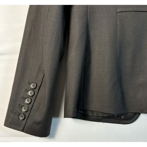 The Limited Brown Two Button Blazer pockets faux belt on‎ back work casual 8 - Image 4