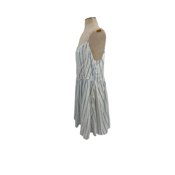Aerie Love Of Linen Stripe Mini Dress Smocked Back Blue White NWT‎ XL - Image 6