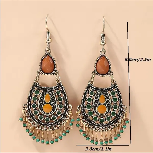 Bohemian Beaded Gypsy Tassel Drop‎ Earrings - Image 5