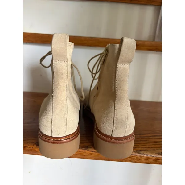 Vince Henderson Suede Lace Up Combat Boots Sand Tan Beige Womens 7.5 M EUR 38‎ - Image 5