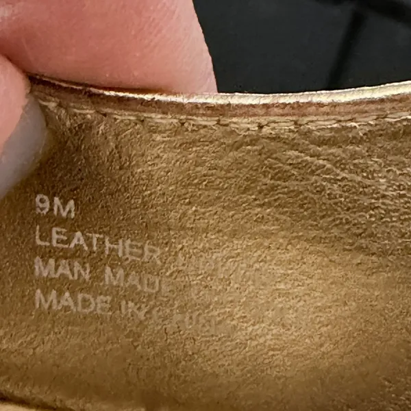 Lilly Pulitzer Gold‎ Metallic Leather Wedge Peep Toe Slingback Sandals *READ - Image 12