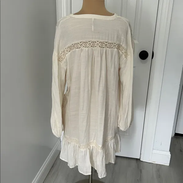 Free People Rugged Beauty Swing Dress Ecru - Image 4