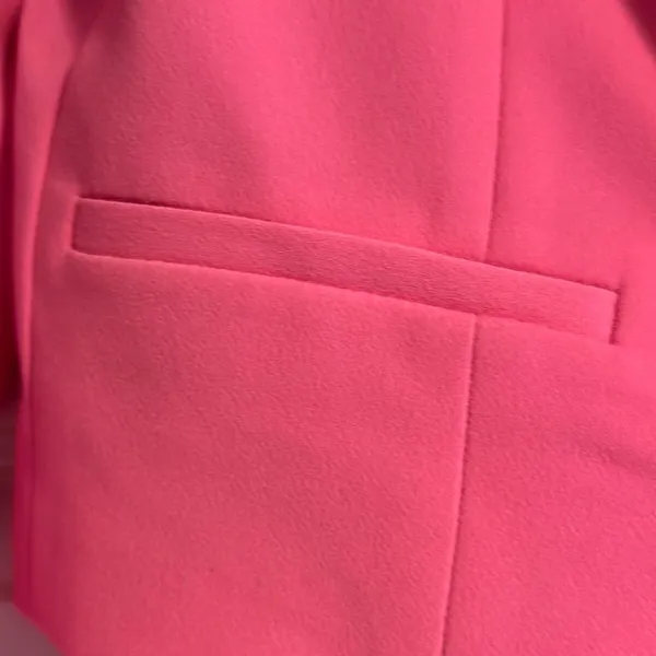 EXPRESS Cropped Elegant Neon Pink One Button Women's Blazer Size XS - Image 5