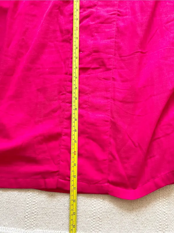 LAKE NWT Gauze Caftan Heatwave Fuchsia Pink Cotton Maxi Dress XL Resort Wear - Image 7