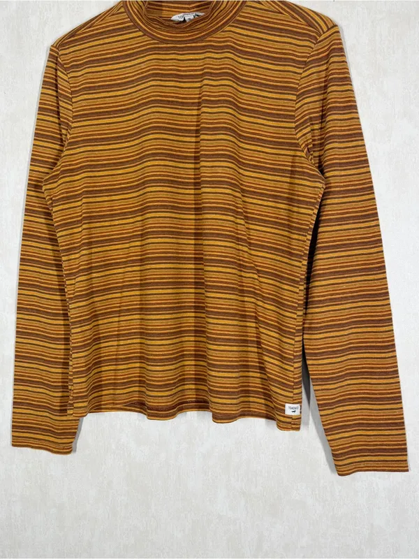 Toad&Co Women’s Piru Mock Neck Longsleeve Shirt Lightweight Multicolor Stripe XL - Image 5