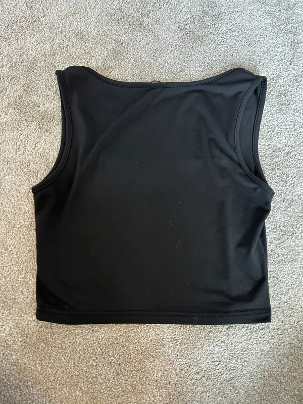 Square Neck Tank Top Black Size M - Image 3