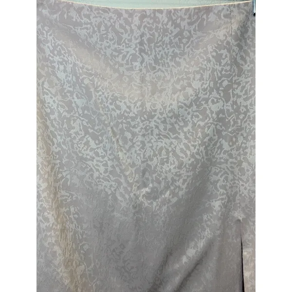 House of Harlow 1960 Mini Skirt Womens XL Pink Jacquard Slit Satin - Image 5