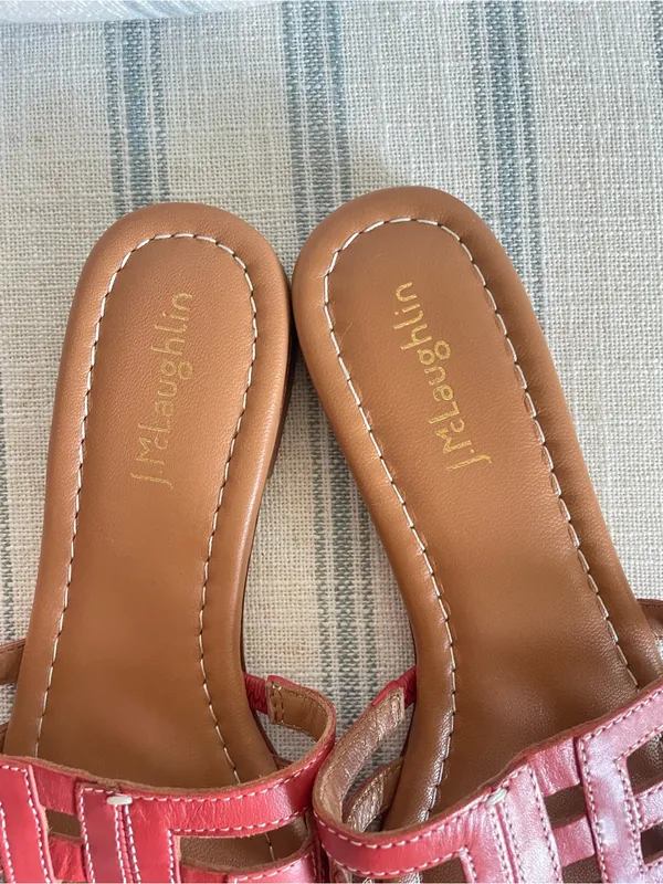 J. McLaughlin Willa Leather Cutout Geometric Slide Sandals Size US 7 - Image 3