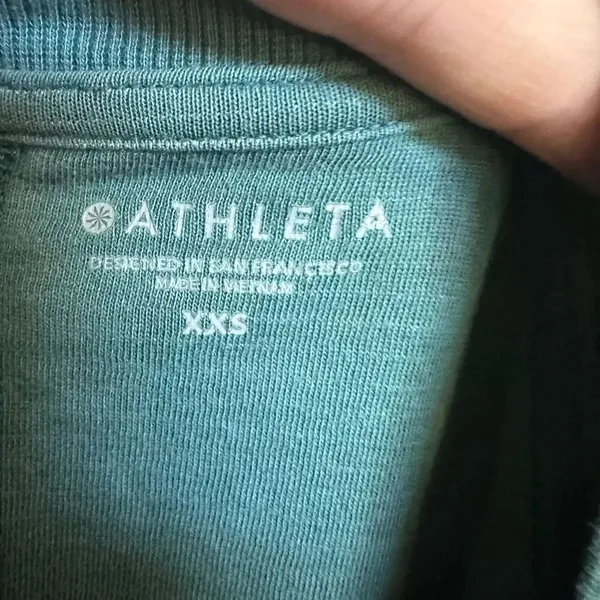 Athleta green XXS crew neck Athleisure normcore sweatshirt - Image 3