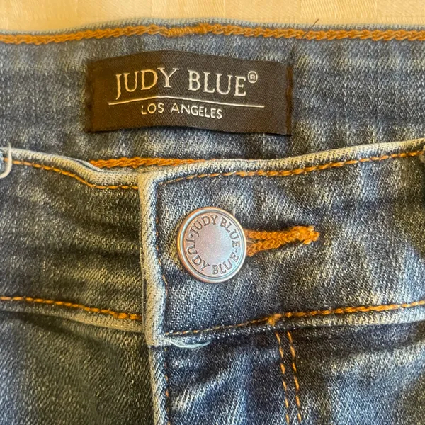 Judy Blue Size 9/29 Buffalo Plaid Patch Skinny Blue Ripped Denim Jeans JB8268DK - Image 5