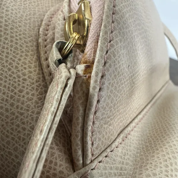 Gianni Versace Vintage Backpack Bag Womens Mini Beige Leather Italy Medusa Gold - Image 13