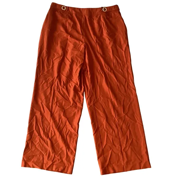 Wide Leg Dress Pants Orange Size 18 - Image 2