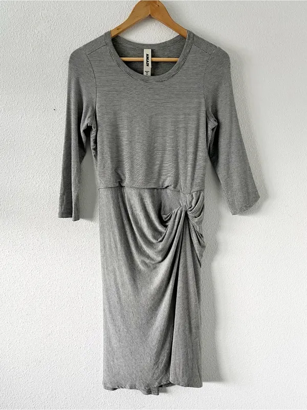 Anthropologie Amadi Striped Jersey Knit Side Knot Dress - Image 2