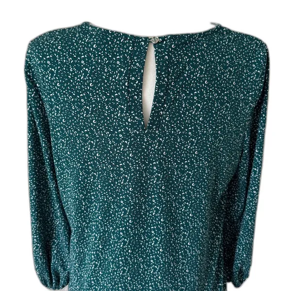 Adrianna Papell | 3/4 Sleeve Keyhole Blouse Green Print Size Small - Image 4