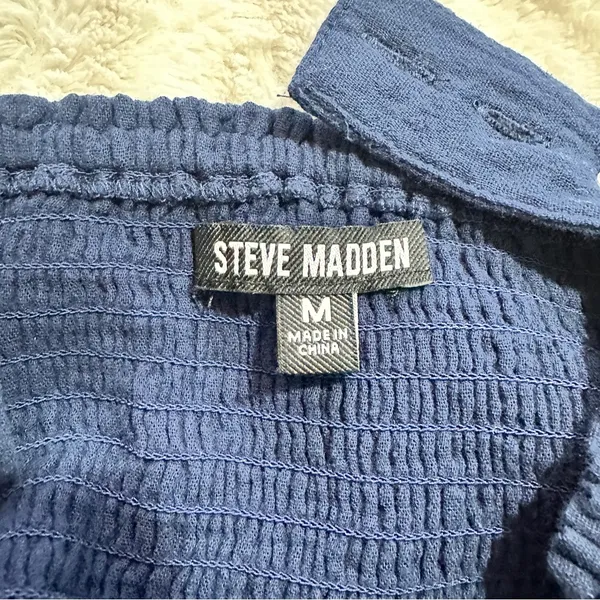 Steve Madden Navy Tiered Maxi Dress Size M Coastal Resort Vacation Casual Beach - Image 10
