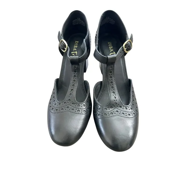 Diba True Juke Box Leather T-Strap Pumps Black Size 9 - Image 3
