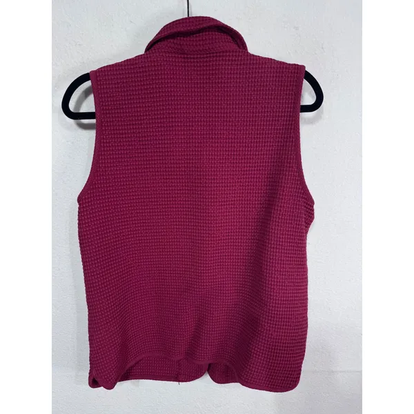Focus Small Pink Waffle Knit Vest 100%Cotton Cottagecore Boho Patchwork Women's‎ Purple - Image 3