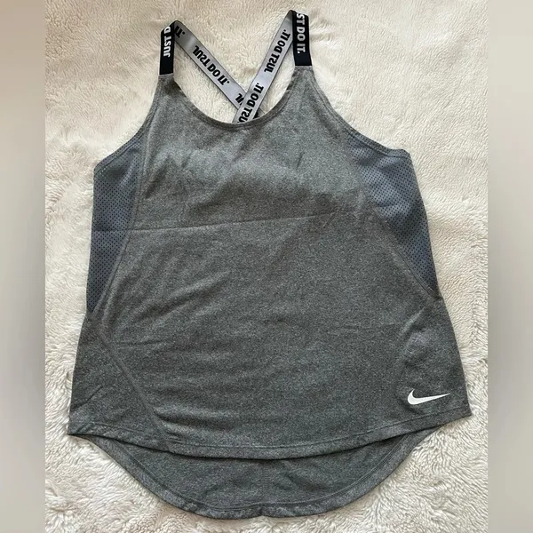 Nike Women’s Gray Dri-Fit Elastika Athletic Workout Fitness Gym Tank Sport M - Image 7