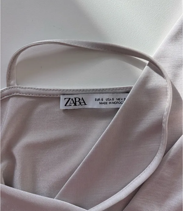 ZARA Silver Cropped Tank Top - Image 3