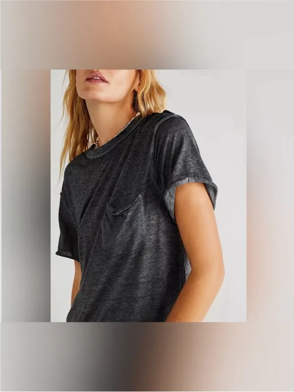 NWOT Free People We The Free Vella Tee - black - Small - Image 5