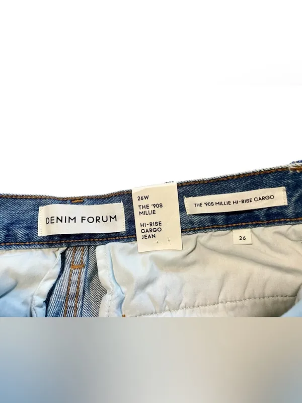 NWT Aritzia Denim Forum The 90’s Millie Hi-Rise Cargo Jeans Size 26W - Image 6
