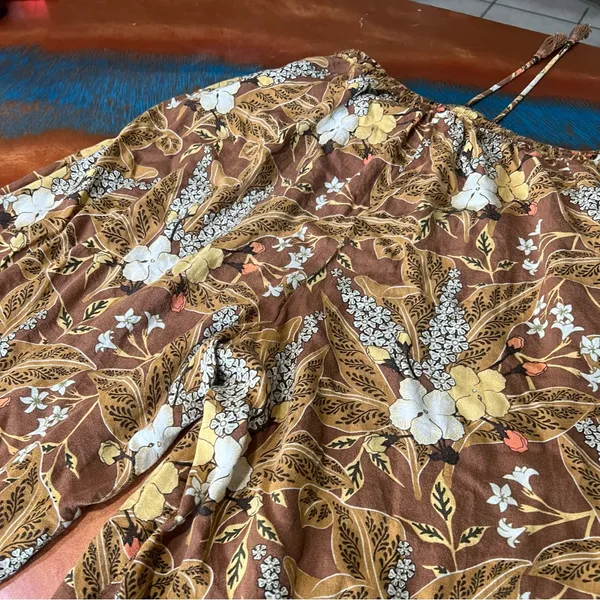 Spell & The Gypsy Bianca Brown Floral print wide leg pants size small - Image 12