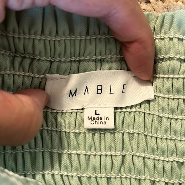 Mable Dreamy Wispy Sea Foam Green Ruffle Tulle Off Shoulder Shirt Top *Size L* - Image 3