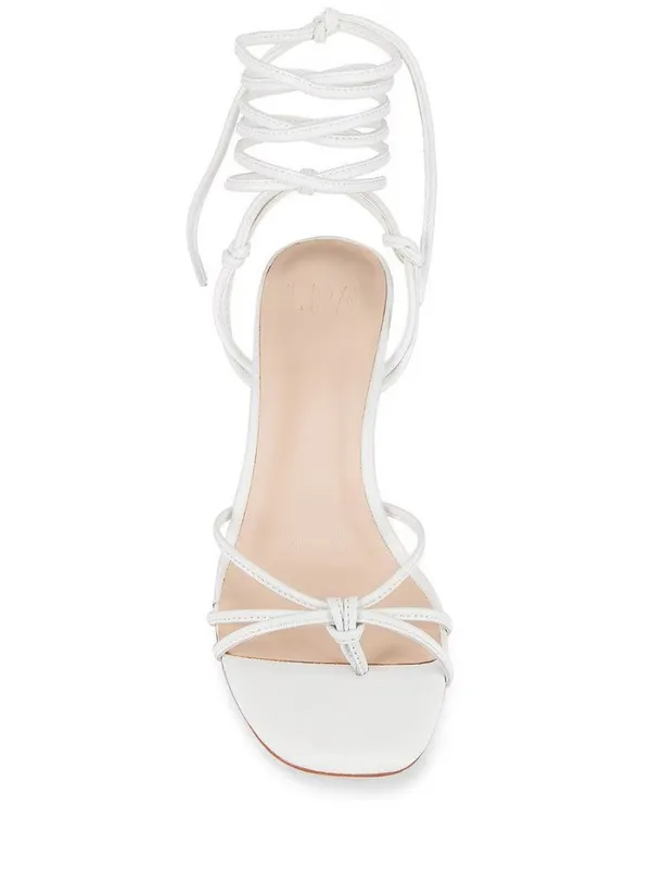 LPA Nicolo Low Heels in White Leather 9.5 New Womens sandals - Image 2