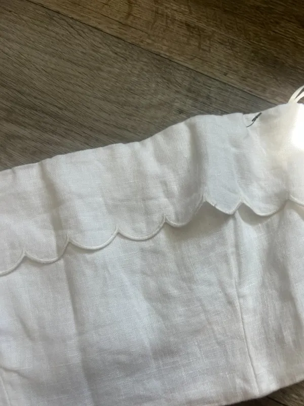 Reformation Lizzi Crop Linen Top White - Size 2 - Image 6