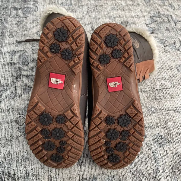 The‎ North Face Shellista Snow Boots Womens 9 Brown Tan Faux Fur Primaloft Suede - Image 4