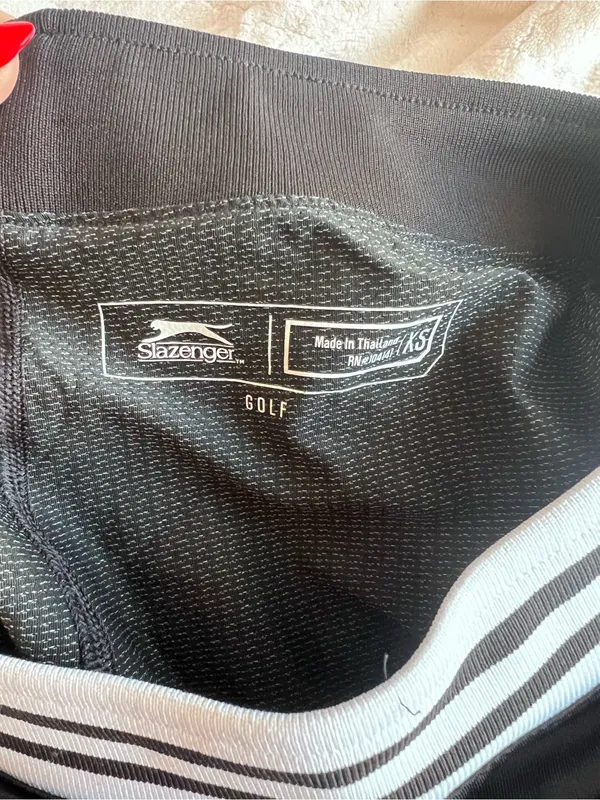 Slazenger Black Skater Tennis Skirt with Striped Waistband - Image 4