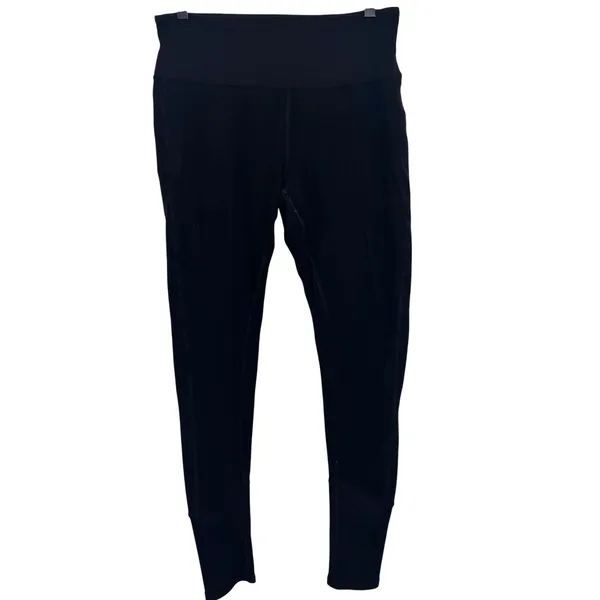 ALO Yoga High-Waist Alosoft Lounge Leggings Black Ribbed Size Small - Image 2