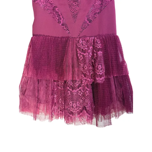 Free People Burgundy Lace Mini Dress Women’s Size 0 Sleeveless Boho - Image 5