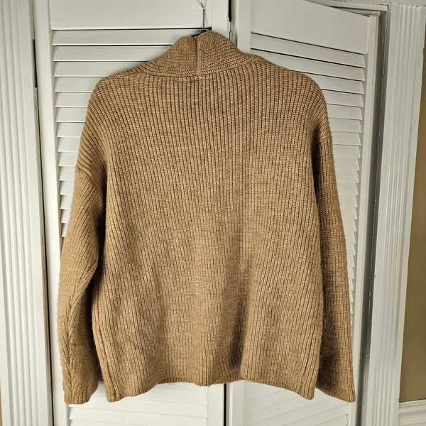 Maeve Anthropologie Womens Beige Cardigan Sweater One‎ Size - Image 3