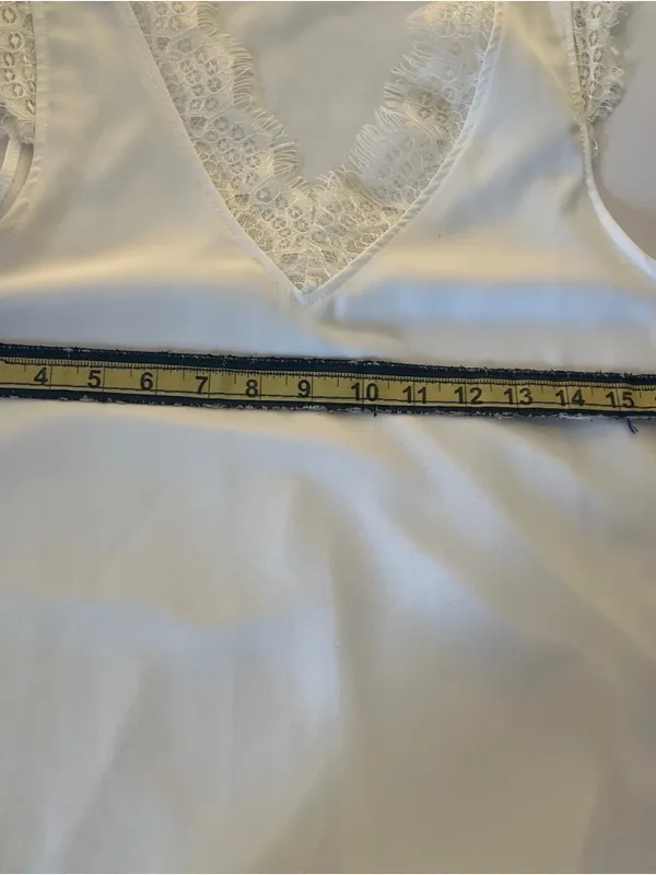 Anthropologie White Lace V-Neck Sleeveless Top - Image 6