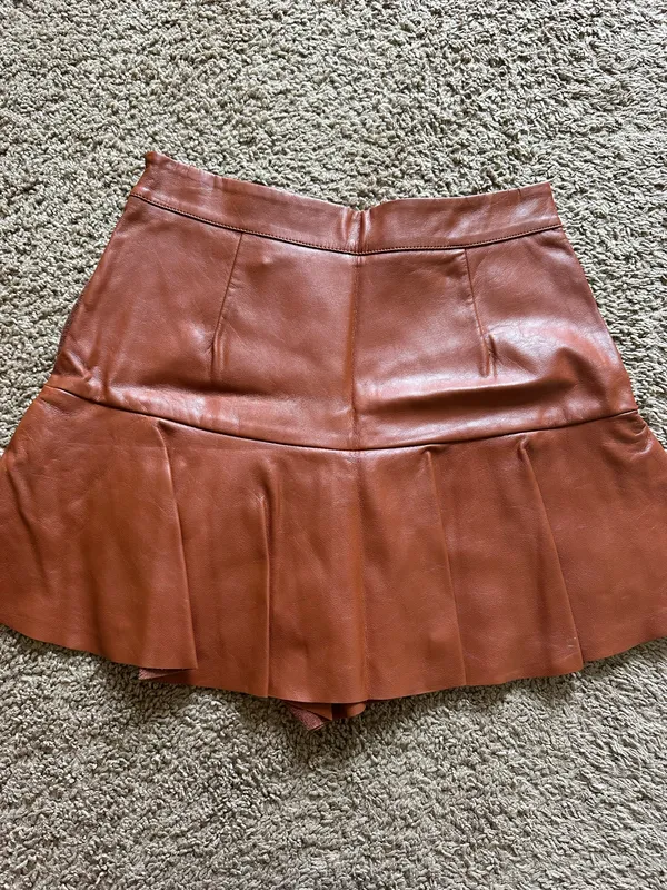 DO+BE Brown Leather Skirt - Image 4