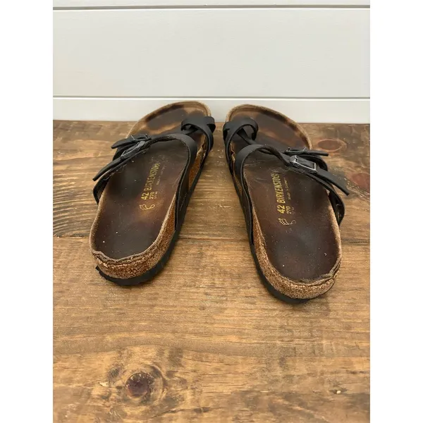 Birkenstock Mayari Black Leather Sandals‎ Unisex Size 11-11.5 Casual - Image 4