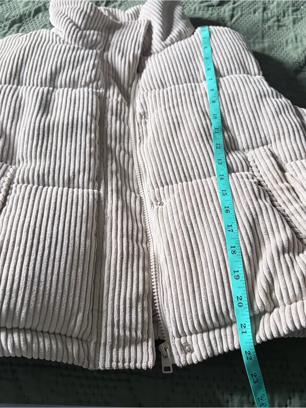 7 For All Mankind Tan Corduroy Puffer Vest Large - Image 6