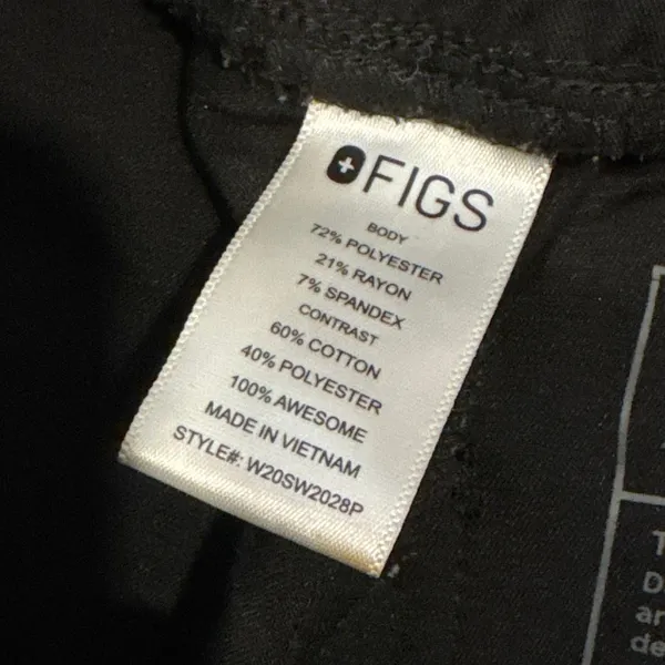 Figs scrub bottoms size XXS P black - Image 3
