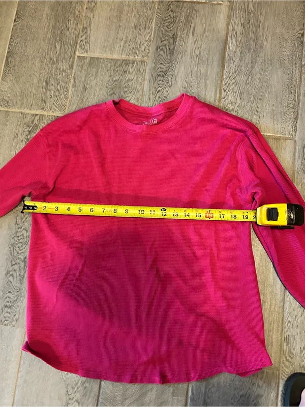 Time and Tru Bright Pink Long Sleeve Waffle Knit Top- size xl - Image 3