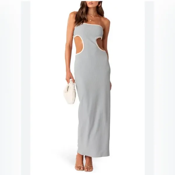 EDIKTED Michelle Cutout Rib Maxi Dress Women's Dress Small - Image 2