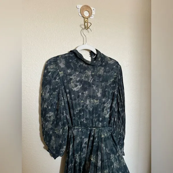 &‎ Other Stories Belted Pleated Asymmetric Midi Dress Size 4 - Image 4