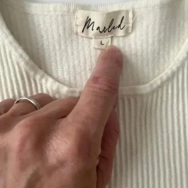 Marled Women‎ Large Sweater White Rayon Blend Fisherman Neutral Capsule Classic - Image 10