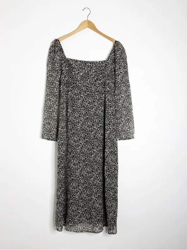 Abercrombie & Fitch Emerson Floral Chiffon Midi Dress Large - Image 2