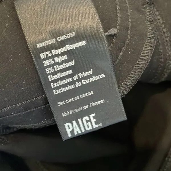 Paige black exposed zipper fly flare stretch pants size 26 - Image 11