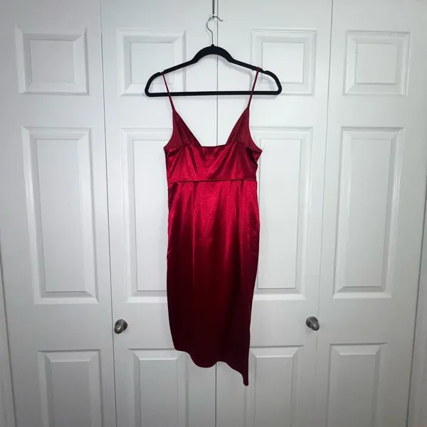 Shareen Collections Red Satin Dress‎ - Image 2