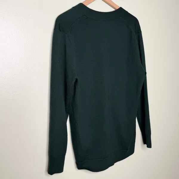Madewell Merino Wool Boyfriend Cardigan Sweater Luxury Forest Green Size Medium - Image 5