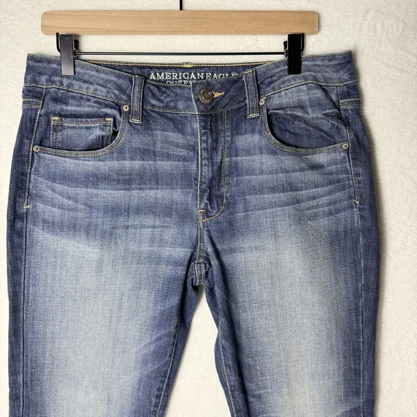 American Eagle Skinny Jeans Mid-Rise Stretch Denim Women's size 12 - Image 3