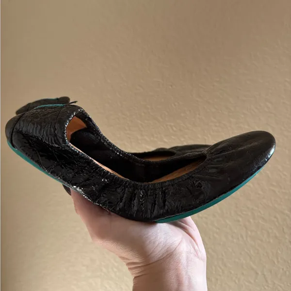 TIEKS by Gavrieli Obsidian Patent‎ Leather Luxury Ballet Flats Sz 8 Black - Image 7