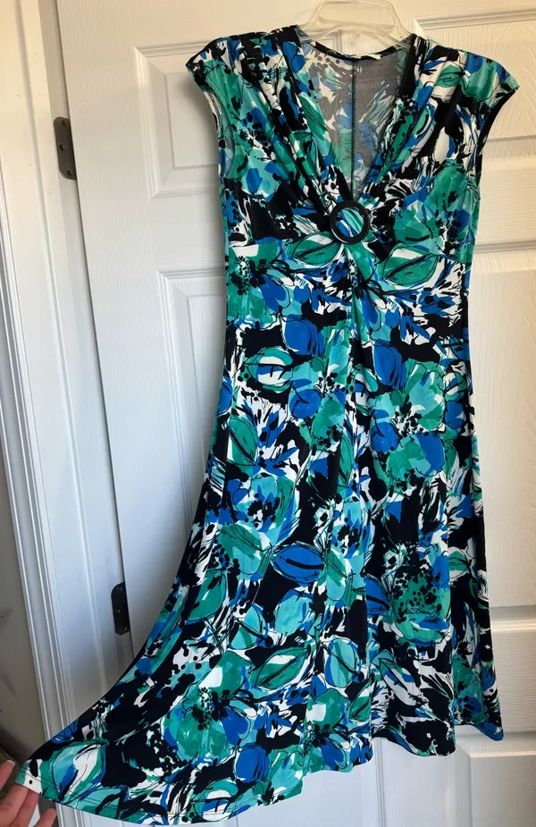 Evan Picone Women’s Short Sleeve Floral Print Dress Size 4 - Image 2